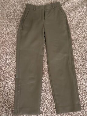 Aritzia taupe faux leather pants